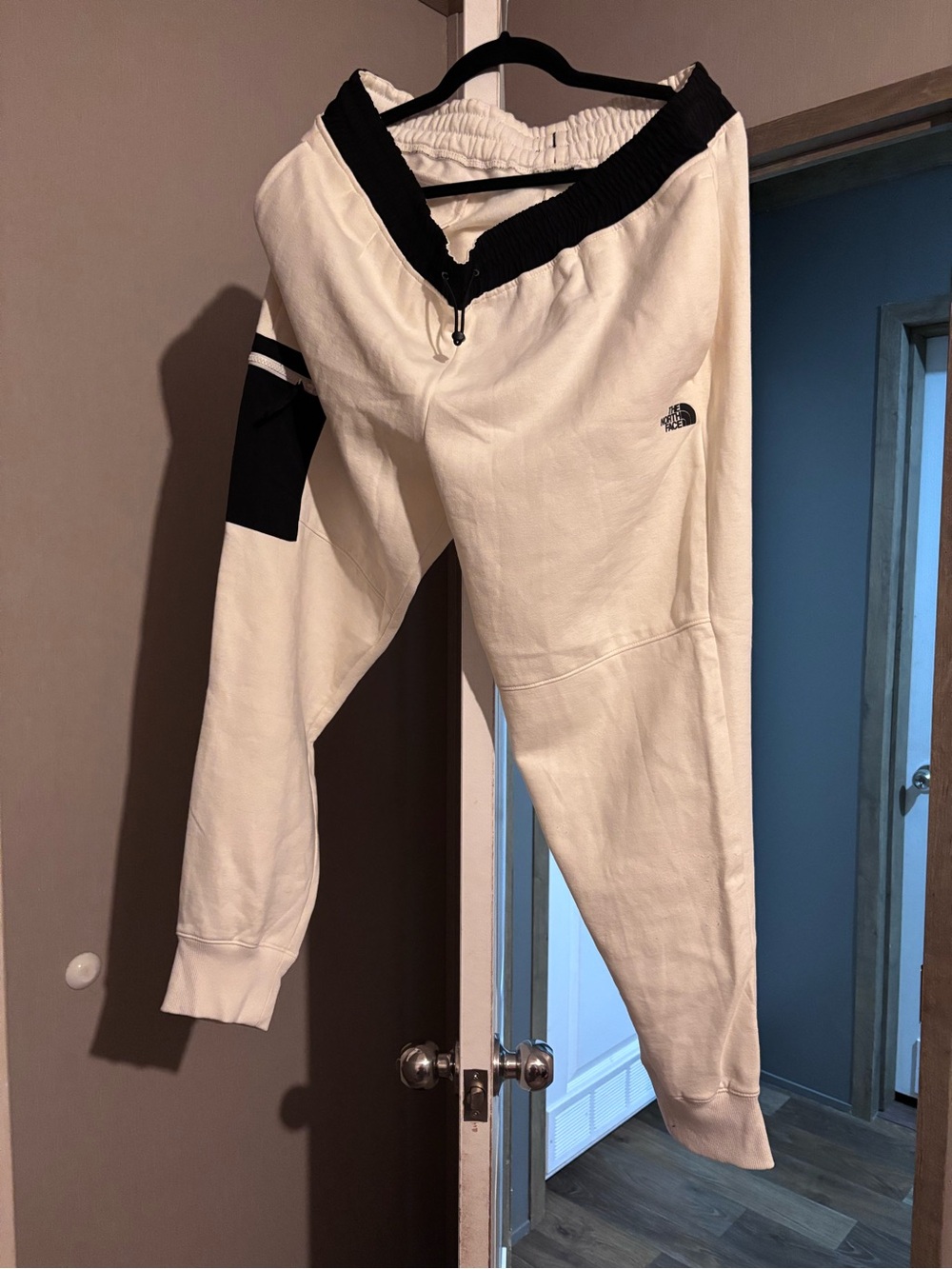 The North Face Women’s cream & Black Logo Jogger Pants